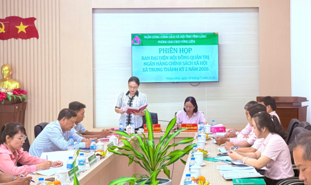 Ban đại diện Hội đồng quản trị Ngân hàng Chính sách xã hội xã Trung Thành họp phiên thường kỳ quý II năm 2026