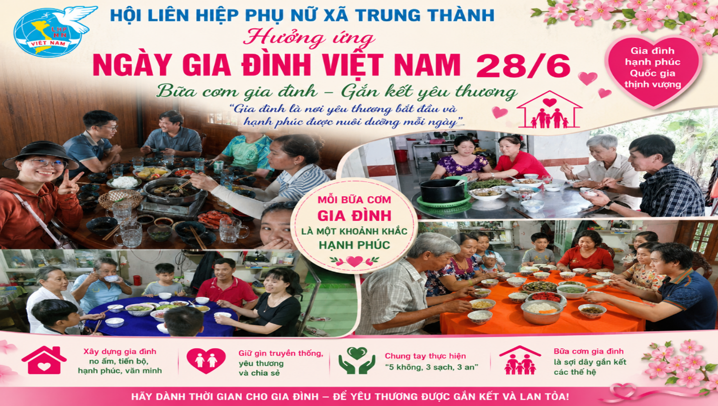 Hội LHPN xã trung thành hưởng ứng ngày gia đình việt nam 28/6 – lan tỏa yêu thương qua những bữa cơm gia đình